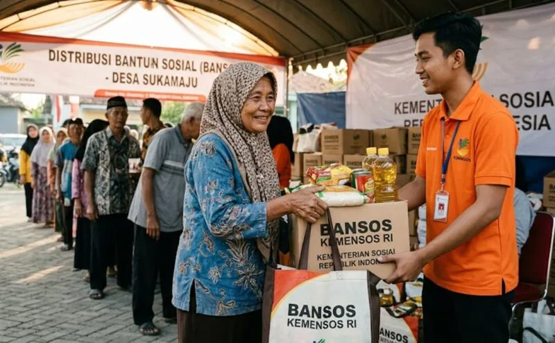 Ilustrasi penyaluran Bansos