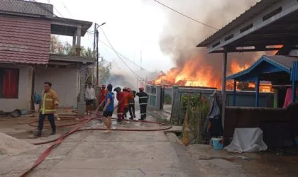 Belasan Rumah di Kampung Baru Tanah Bumbu Ludes Terbakar